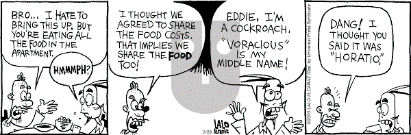 La Cucaracha on Friday February 28, 2003 Comic Strip