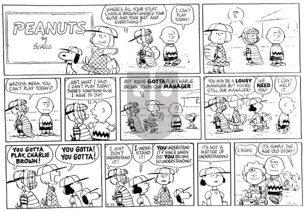 Peanuts on Sunday August 23, 1959 Comic Strip