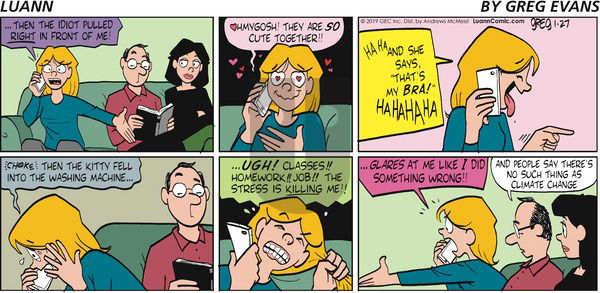 Luann on Sunday January 27, 2019 Comic Strip