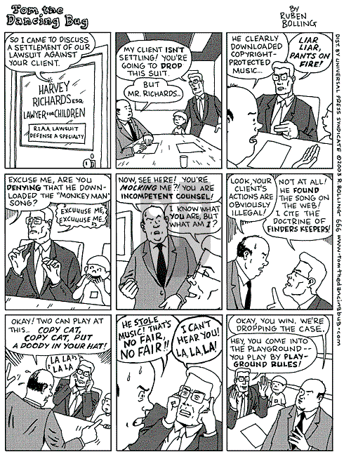 Tom the Dancing Bug on Saturday September 27, 2003 Comic Strip