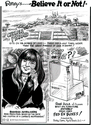 Ripley's Believe It or Not on Wednesday October 12, 2005 Comic Strip