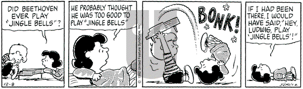 Peanuts on Tuesday December 8, 1992 Comic Strip