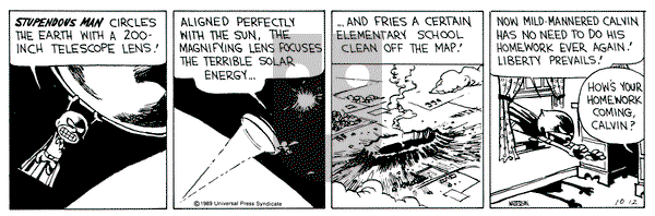 Calvin and Hobbes on Thursday October 12, 1989 Comic Strip