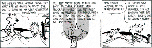 Calvin and Hobbes on Wednesday October 21, 2015 Comic Strip