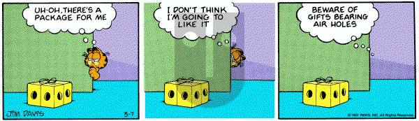 Garfield on Monday March 7, 1983 Comic Strip