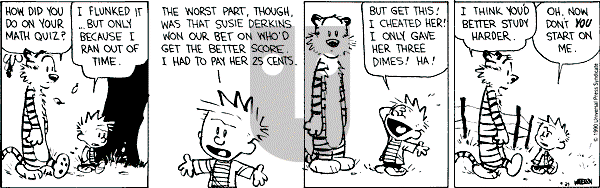 Calvin and Hobbes - Saturday September 29, 1990 Comic Strip