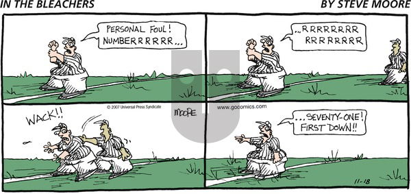In the Bleachers on Sunday November 18, 2007 Comic Strip