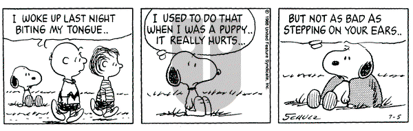 Peanuts on Tuesday July 5, 1988 Comic Strip