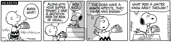Peanuts on Wednesday August 11, 1976 Comic Strip