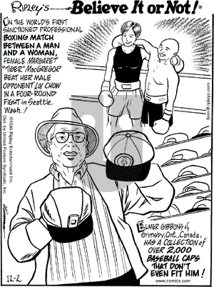 Ripley's Believe It or Not on Thursday December 2, 1999 Comic Strip