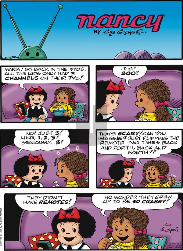 Nancy on Sunday February 5, 2017 Comic Strip