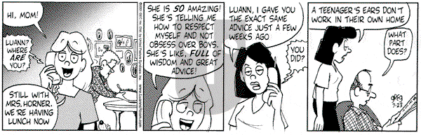 Luann on Monday July 23, 2001 Comic Strip