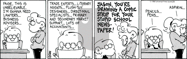 FoxTrot - Wednesday September 30, 1992 Comic Strip