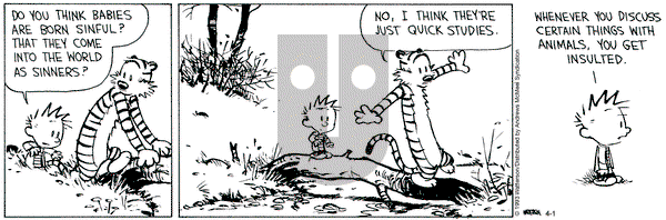 Calvin and Hobbes - Saturday April 1, 2023 Comic Strip