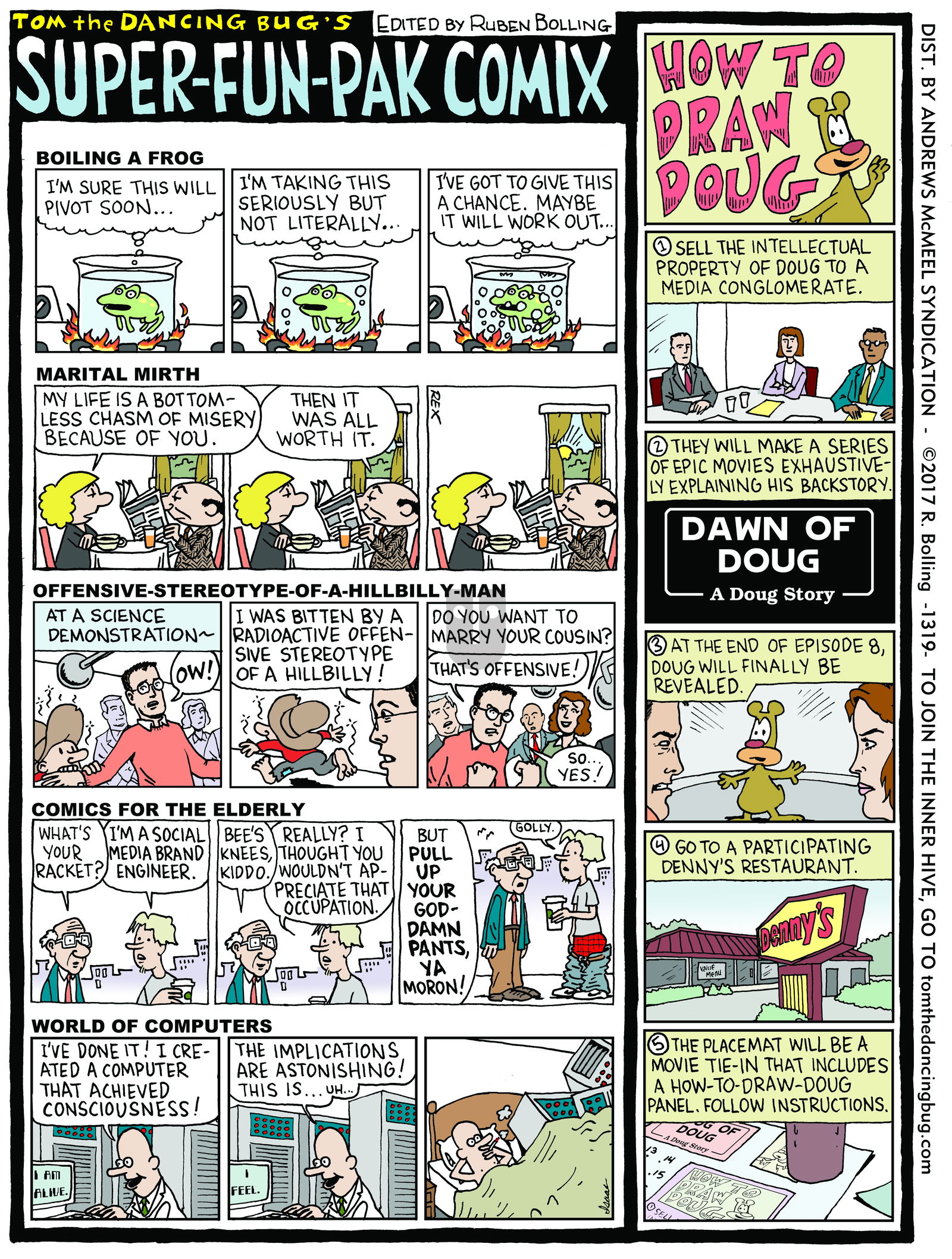 Tom the Dancing Bug on Monday January 2, 2017 Comic Strip