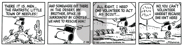 Peanuts on Monday February 28, 1983 Comic Strip