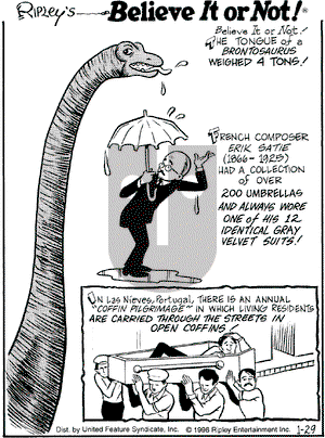 Ripley's Believe It or Not on Monday January 29, 1996 Comic Strip