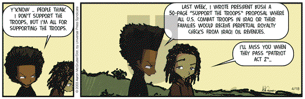 The Boondocks - Friday April 18, 2003 Comic Strip