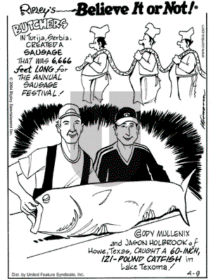 Ripley's Believe It or Not on Friday April 9, 2004 Comic Strip