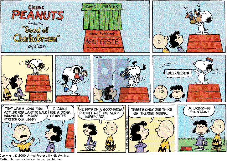 Peanuts - Sunday July 2, 2000 Comic Strip