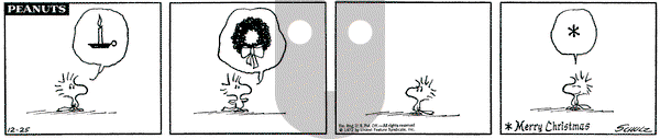 Peanuts on Monday December 25, 1972 Comic Strip