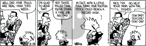 Calvin and Hobbes on Tuesday March 18, 1986 Comic Strip