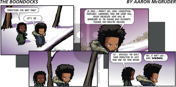 The Boondocks on Sunday December 29, 2002 Comic Strip