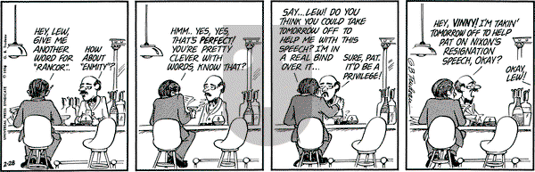 Doonesbury - Thursday February 28, 1974 Comic Strip