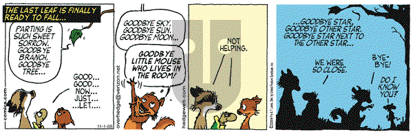 Over the Hedge on Saturday November 1, 2008 Comic Strip