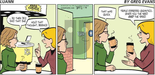 Luann on Sunday January 14, 2018 Comic Strip