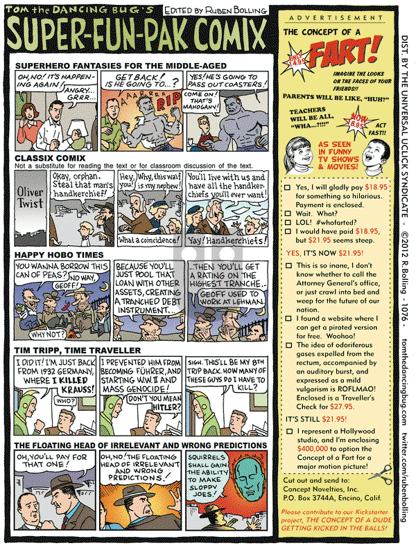 Tom the Dancing Bug on Friday February 24, 2012 Comic Strip