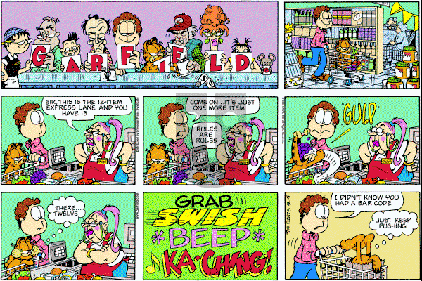 Garfield - Sunday September 15, 2002 Comic Strip