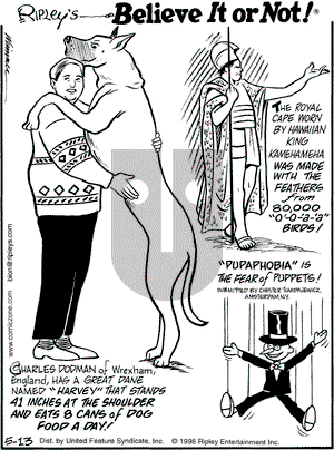 Ripley's Believe It or Not on Wednesday May 13, 1998 Comic Strip