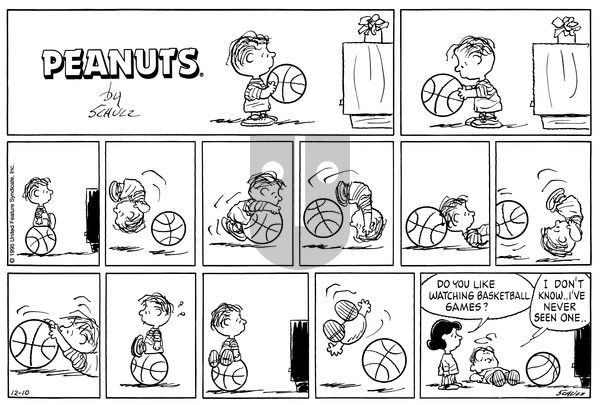 Peanuts on Sunday December 10, 1995 Comic Strip