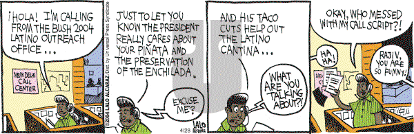 La Cucaracha on Wednesday April 28, 2004 Comic Strip