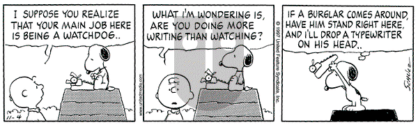 Peanuts on Tuesday November 4, 1997 Comic Strip