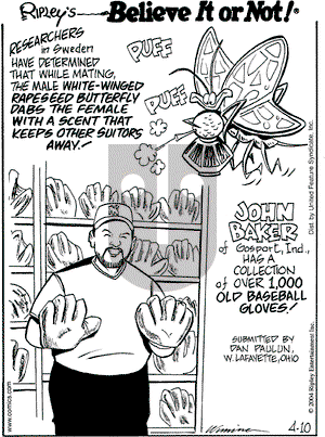 Ripley's Believe It or Not on Saturday April 10, 2004 Comic Strip