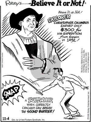 Ripley's Believe It or Not on Saturday December 4, 1999 Comic Strip