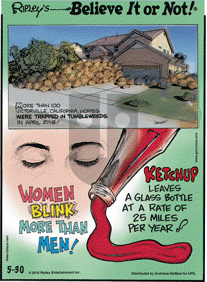 Ripley's Believe It or Not on Wednesday May 30, 2018 Comic Strip