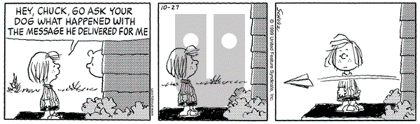 Peanuts on Wednesday October 27, 1999 Comic Strip