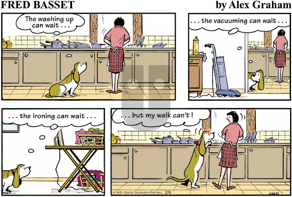 Fred Basset on Sunday February 6, 2005 Comic Strip