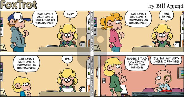 FoxTrot on Sunday November 18, 2018 Comic Strip
