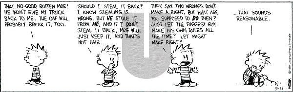 Calvin and Hobbes - Wednesday September 13, 1989 Comic Strip