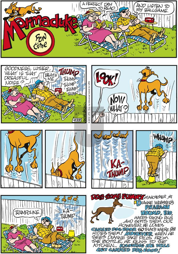 Marmaduke on Sunday October 28, 2012 Comic Strip