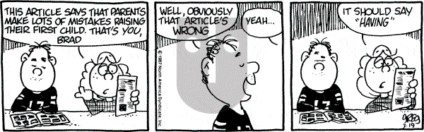 Luann on Thursday March 19, 1987 Comic Strip