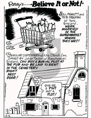 Ripley's Believe It or Not on Monday April 12, 2004 Comic Strip
