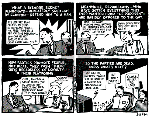 Ted Rall on Thursday February 11, 1999 Comic Strip
