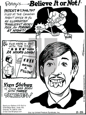 Ripley's Believe It or Not on Friday May 15, 1998 Comic Strip