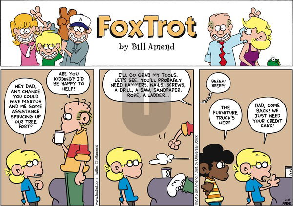 FoxTrot on Sunday March 29, 2015 Comic Strip