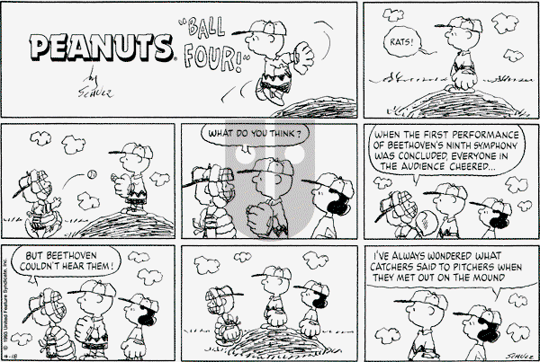 Peanuts - Sunday April 18, 1993 Comic Strip